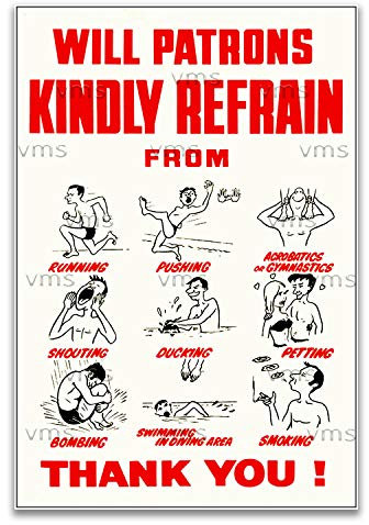 Vintage Metal Signs POOL RULES 12X18 inch Home Decor Inside Outside Bar Kitchen Pub Decorative Plaques