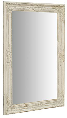 Biscottini Spiegel weiß 90x60x4 cm Made in Italy | Wandspiegel Holz | Badezimmerspiegel horizontal und vertikal | wandspiegel groß für das Haus