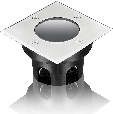 LongLife LED Bodeneinbaustrahler eckig IP67 flach (ohne Leuchtmittel) Gartenleuchte für die Bodenmontage Befahrbar Außenbereich Bodenleuchte