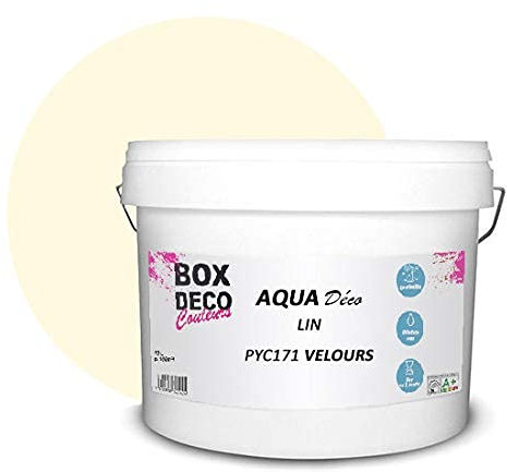 BOX DECO COULEURS Peinture murale acrylique aspect velours Aqua Déco - 10L, Beige Lin