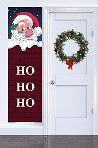 Father Christmas Santa Chimney V001 Large Wall Sticker Decal Decoration Christmas Poster Graphic 600mm Wide x 2000mm deep