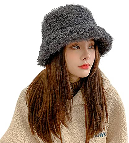 IBLUELOVER Fischerhüte Winter Eimer Hut Warm Damenmütze Fleece Fischermütze Outdoor Winddicht Beanie Kappe Verdickt Anglerhut Flauschig Wintermütze Damen Mädchen Bucket Hat für Freizeit Reisen