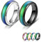 Bymivofun 2 Stück Stimmungsringe, Temperatur Emotion Ring, Edelstahl Farbwechsel Stimmung, für Freund Freundin Tägliche Party Geburtstag Valentinstag Jubiläum (Schwarz, Silber, 61 (19.8))