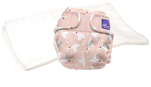 Bambino Mio, Mioduo All-in-Two Stoffwindel, bio chemikalienfreie Windel, Schläfriger Schwan, Size 1 (<9Kgs)