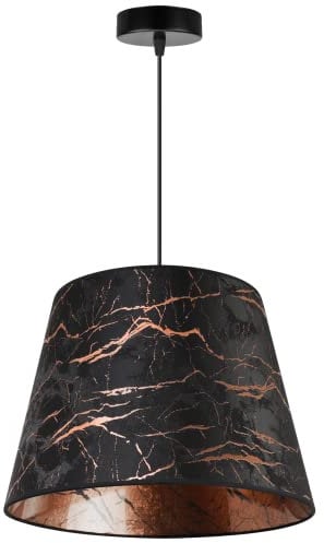 Light-Home Werona Elegant Hängelampe - Modern Deckenlampe für Wohnzimmer Schlafzimmer und Esszimmer - Pendelleuchte aus Metall mit Modern Lampenschirm - Marmor - 26x35 cm