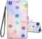 JRIANY for iPhone 12/12 Pro Case, PU Leather Wallet Case with Cute Pattern [Card Holder] [Kickstand], iPhone 12 Pro Flip Case, Shockproof Cover Compatible with Apple iPhone 12/12 Pro, Footprint