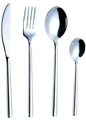 EXZACT Couverts Forgés en inox/Ensemble de Coutellerie en acier inoxydable - 20 PIÈCES: 5 x Fourchettes, 5 x Couteaux, 5 x Cuillères, 5 x Cuillère à café