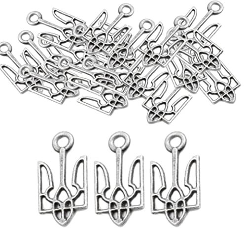 50 Pcs Zinklegungsschützer Nationales Emblem des Ukraine Anhänger DIY Armband Halskette Metall Schmuckzubehör Herstellung