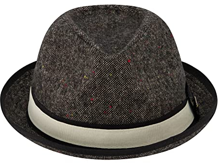 True Religion Unisex-Erwachsene Breite Krempe Fedora Fashion Hut Filzhut, GRAU, Einheitsgröße