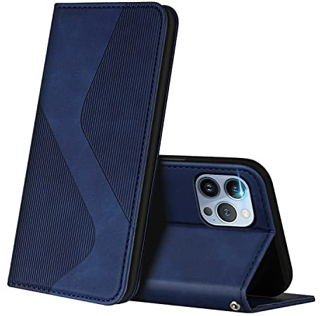 ZONNAVI Case Compatible with iPhone 13 Pro, Premium PU Leather Wallet Case with [Card Slots] [Viewing Stand], Shockproof Flip Cover for iPhone 13 Pro (Blue)