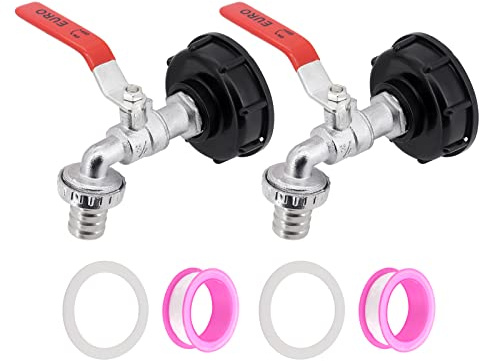 Yuhtech 2 Stück IBC-Tankadapter 3/4 Gewindeanschluss Legierung Ersatz-Ventilanschlussteile für S60X6 IBC-Wasserspeichertank oder Schlauchanschluss