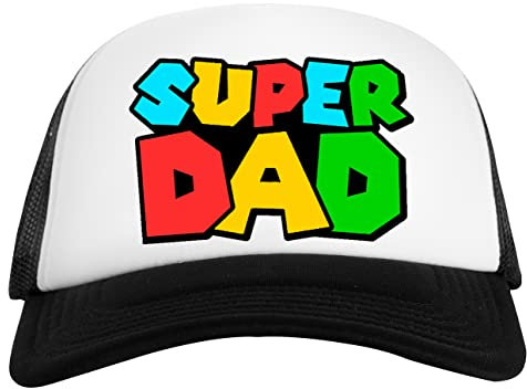 Super Dad White Black Unisex Baseball Cap White Black Baseball Cap
