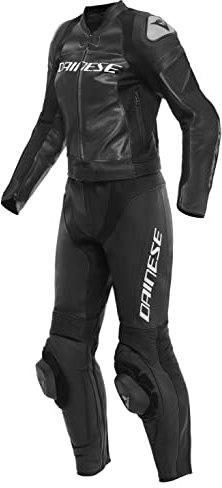 Dainese Mirage Lady 2-Piece Leather Suit Women's Motorcycle Suit Motorcycle Suit Black/Black/White, 100