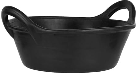 NETPROSHOP Robuste Futterschale für Pferde, Futtereimer aus Gummi, Eimer Schwarz, Groesse:20 Liter, Farbe:Schwarz