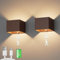 Aipsun 2 Stück 5500mAh akku wandleuchte mit Bewegungsmelder, LED wandleuchte Innen, 2700k, 5W, kabellose LED akku wandleuchte mit Schalter, für Schlafzimmer Wohnzimmer Treppe(rostrot)