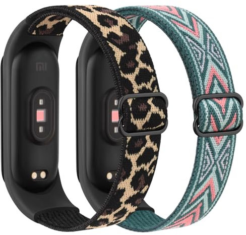 YLK Correa Compatible con Xiaomi Mi Band 7/Mi Band 6/Mi Band 5, Correa Elástica Suave Ajustable para Xiaomi Mi Band 7/Mi Band 6/Mi Band 5 (Estrellas/Azul Denim)