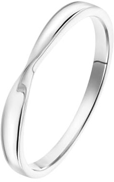 Lucardi - Damen Ring, 925 Silber, Drehoptik - Ring - 925 Silber - Silberfarbig - 19.50/62 mm - Nickelfrei