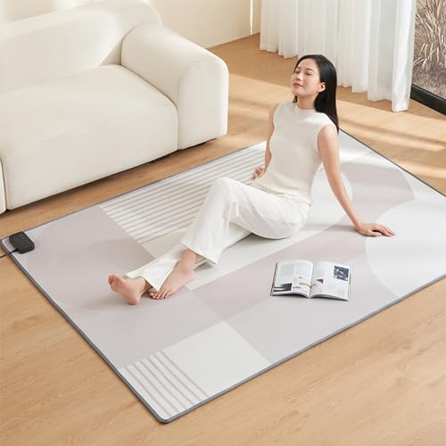 LBMED Elektrisch Beheizter Graphen-Teppich,Unter-Teppich-Raumheizer Mit Fernbedienung,einstellbare Temperatur Und Zeiteinstellung In 4Stufen,10Sekunden Schnelles Aufheizen Und 99% Wärmeumwandlung