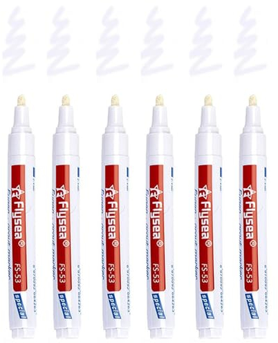 Rotulador de Lechada, 6 Plumas de Azulejos Marcador de Reparación Bolígrafo Restaurador de Lechada de Pared Pluma de Relleno de Lechada para Restaurar Azulejos Piso Pared Baños Cocina - Blanco