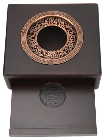 VIFERR Teapot Warmer Wooden Traditional Tea Light Candle Holder with Sliding Drawer for Home Office Cafe