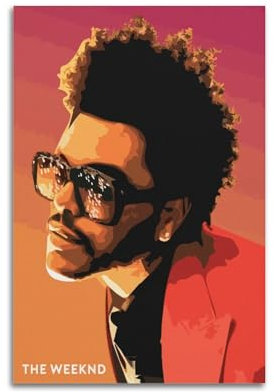 INKT The Weeknd Poster, Wandkunst, Leinwandgemälde, Wohnzimmer, Schlafzimmer, Heimdekoration, Büro, Wandposter, Fitnessstudio, Kunstmalerei, 30 x 45 cm