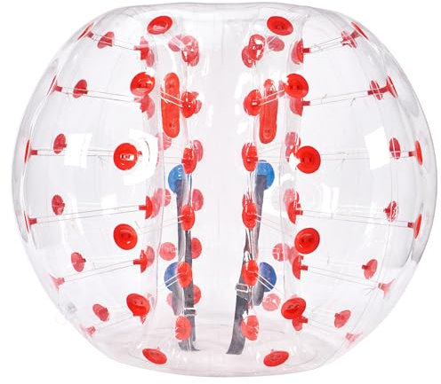 VEVOR Aufblasbarer Bump Ball Bumper Stoßball 1 STK. 1,5 m x 1,2 m, Menschlicher Kollisionsball, PVC-Körperblasen-Bounce-Ball für Outdoor-Aktivitäten, Transparent + Rote Punkte Aufblasbar Bumper Ball