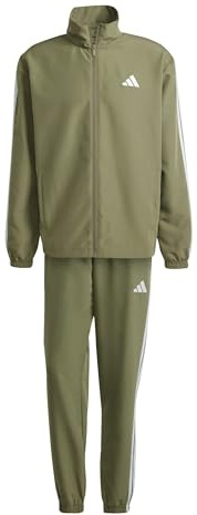 adidas Homme 3 Stripes Woven Track Suit, olive strata, L