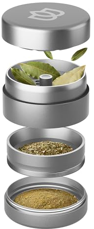 Bloomint Apollo Aluminium Grinder Metall, 63 mm, 4-Teiliger Grinder groß - Für Kräuter, Gewürze und Herb, Crusher mit Pollenfach