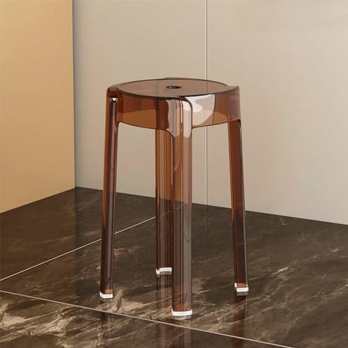 Durchsichtiger Barhocker aus Acryl, stapelbarer Barhocker in Thekenhöhe, moderner transparenter Barstuhl, rückenfreier Küchen-/Terrassenhocker für Esszimmer, Wohnzimmer, Innen- und Außenber