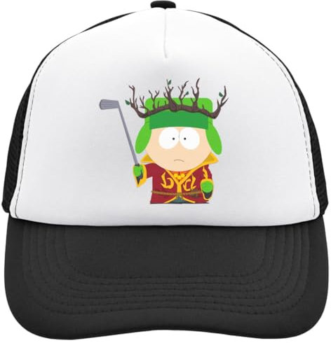 Kyle High Elf King Mesh Back Trucker Cap Adjustable Snapback Hat Casu White, Schwarz , Einheitsgröße