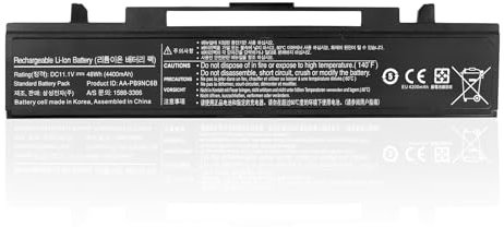 GDDGFVKV AA-PB9NS6B AA-PL9NC6W AA-PB9NC6W AA-PB9NC6B AA-PB9MC6B Batterie d'ordinateur Portable Compatible avec Samsung R580 R480 R428 R468 R458 R505 R519 RV408 RV509 RV508