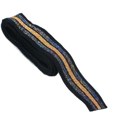 XPJYUA Goma Elastica Costura Banda elástica Ancha con Purpurina de 2 cm de Ancho, Accesorios de Costura Coloridos for Ropa, Banda elástica de Goma(Color3)