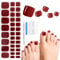 VEGCOO Semi Cured Gel Nail Strips, 34 PCS Toenail Strips GelNail Stickers Suitable for NailStudio Beginners DIY