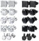 Uwiyo 10 Paar Ohrringe Ohrstecker Herren Männer, 8mm Edelstahl Fake Plugs Ohrringe Rund Diamant Ohrstecker Ohrringe Piercings für Männer Frauen, Schwarz+Silber (Schwarz+Silber Set 2)