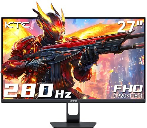 KTC Monitor da gioco da 27 pollici 280Hz, monitor per PC FHD 1080P 240Hz, pannello VA veloce, GTG 1ms, compatibile FreeSync G-Sync, supporto HDR, 126% sRGB, ingressi HDMI e Displayport, H27E22P