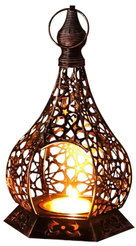 Marokkanisch Stil Dekorative Laternen Metall Teelicht, Orientalische Laterne Kerzenhalter, Metalllaterne Ramadan Dekoration Windlicht für innen und außen, Hochzeiten, Weihnachten