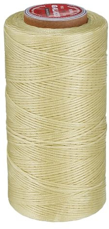 sourcing map Filo cerato piatto per cuoio, 270 m, in poliestere cerato, 150D, per lavori in pelle, rilegatura, bracciali, colore: albicocca