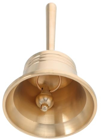 HYTROVE Ottone Campanello Mano Campanello di Chiamata in Robusto Ottone Portatile per Cena Matrimonio Servizio Addestramento Animali