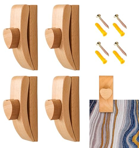 Rrlihjgu Wandteppich Halter Klemmen - Wandhalter Für Steppdecken,Holz-Klemmhalterung Für Wohnzimmer Schlafzimmer Küche Bad