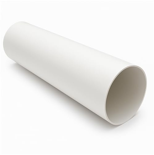 Vents 200mm Rigid Ducting Pipe, 500mm Length, White | Straight Round Tube For Extending Bathroom, Kitchen And Utility Room Extractor Fan Systems.