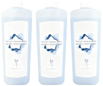 Solution nettoyante for robot laveur de sols (lot de 3), 1 L, compatible avec les modèles ECOVACS Deebot T20, T10, X1 OMNI/TURBO et N9+, for le nettoyage des parquets et carrelages