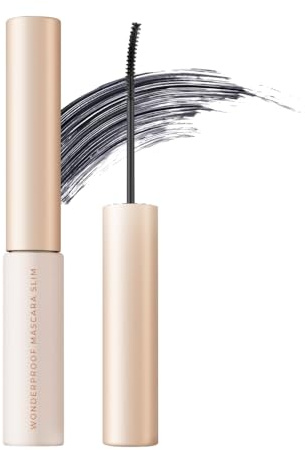 BOM Wonderproof Mascara Slim #01 Hyper Black – Mascara Waterproof | Feine Bürste Definition Wimper für Wimper, Definierte Wimpern, Ohne Klümpchen, Wischfest, K-Beauty