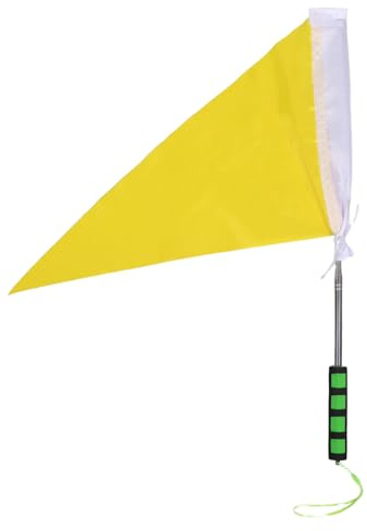 GANAZONO Teleskop Fahnenmast Edelstahl 1,2m mit Gelber Sicherheitsflagge für Lehrer Wandergruppen Camping Schul und Festival Ausflüge