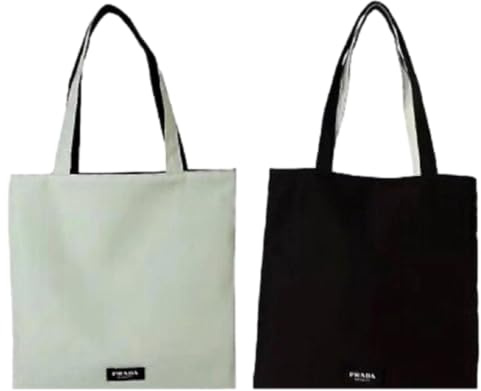Prada 0741 Wende-Tragetasche mit Beutel, flach, Schwarz, Hellgrün, 14 x 14 cm