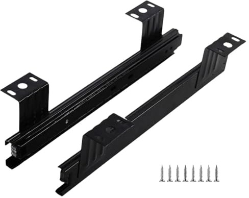 Glissières de tiroir étagère à clavier 1 paire, Rails de plateau de clavier coulissants sous le bureau glissières de tiroir d'extension à 3 volets