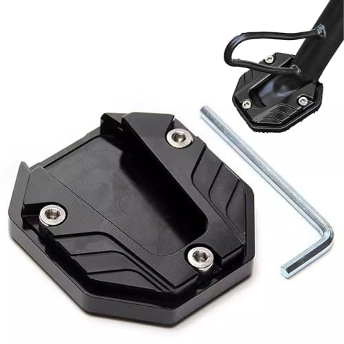 Motorrad Seitenständer Verbreiterung für Harley-Davidson Breakout 117 (FXBRS) Motorrad Ständer Pad Stützplatte Motorrad Ständerplatte,Black
