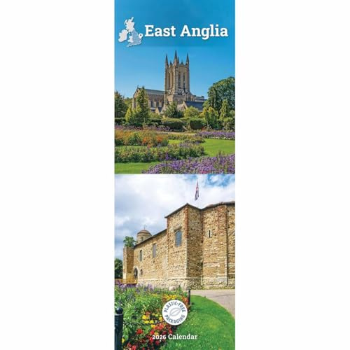East Anglia Slim Calendar 2026, Wall Calendars, Month To View, Travel, Gift