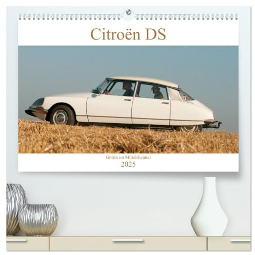 Citroën DS Göttin im Mittelrheintal (hochwertiger Premium Wandkalender 2025 DIN A2 quer), Kunstdruck in Hochglanz
