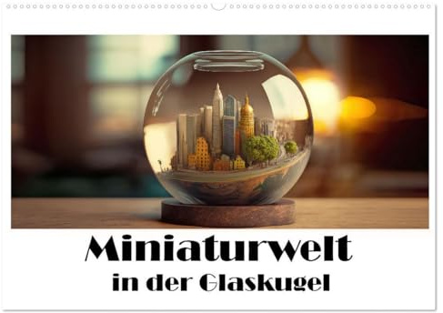 Miniaturwelt in der Glaskugel (Wandkalender 2026 DIN A2 quer), CALVENDO Monatskalender: Eine Welt im Miniaturformat (CALVENDO Spass)