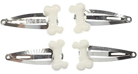Miniblings Knochen 2er Set Haarspange Hundeknochen Haarspangen - Handmade Modeschmuck I Haarschmuck Haarclips Haarklammern